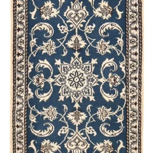Tapete Persa - Nain - 133 x 70 cm - azul petróleo