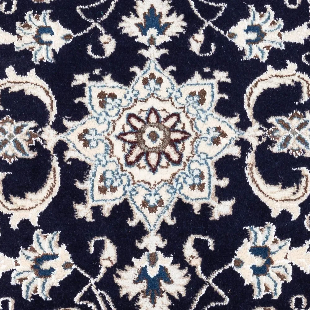 Tapete Persa - Nain - 136 x 68 cm - azul escuro