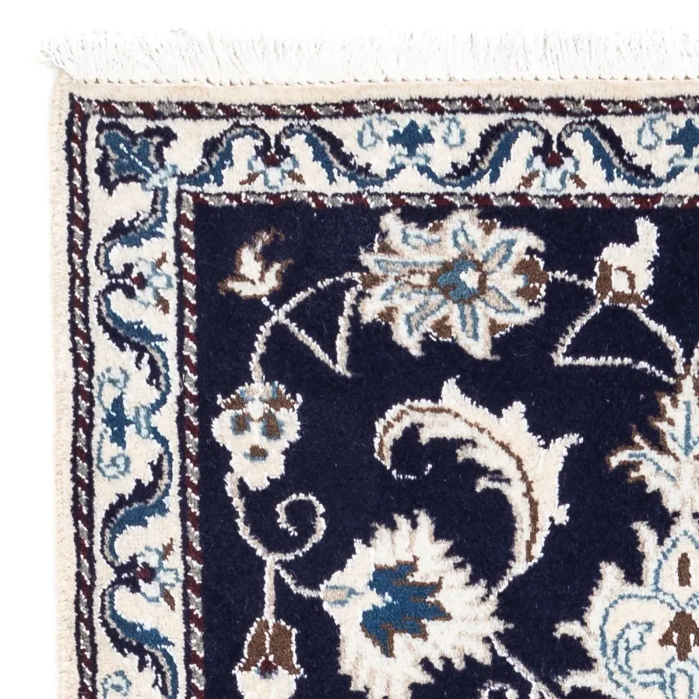 Tapete Persa - Nain - 136 x 68 cm - azul escuro