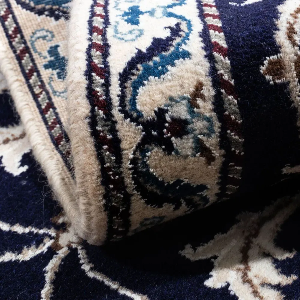 Tapete Persa - Nain - 136 x 68 cm - azul escuro