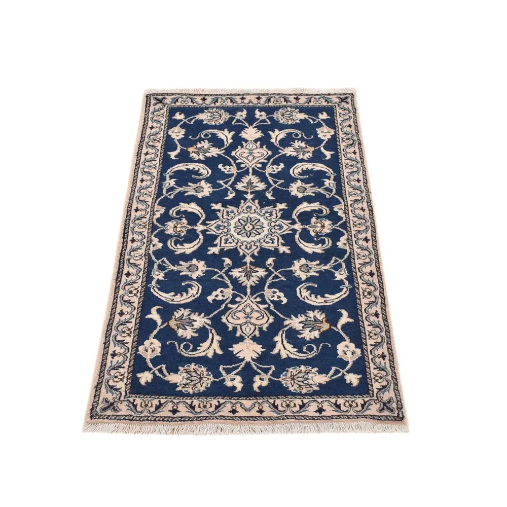 Tapete Persa - Nain - 138 x 67 cm - azul escuro