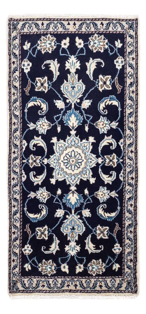 Tapete Persa - Nain - 138 x 68 cm - azul escuro