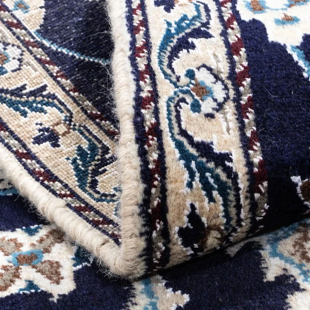 Tapete Persa - Nain - 138 x 68 cm - azul escuro
