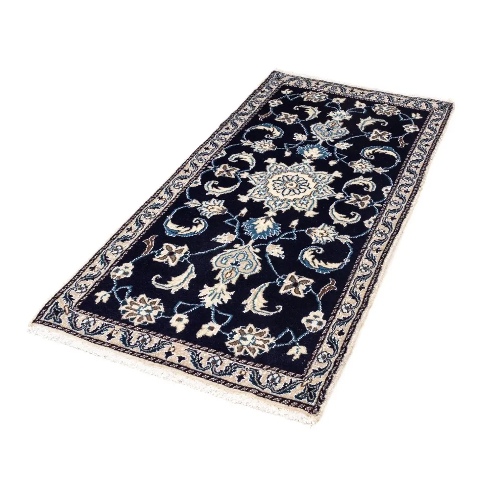 Tapete Persa - Nain - 138 x 68 cm - azul escuro