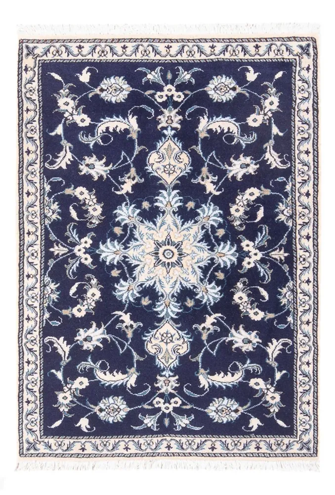 Tapete Persa - Nain - 140 x 90 cm - azul escuro