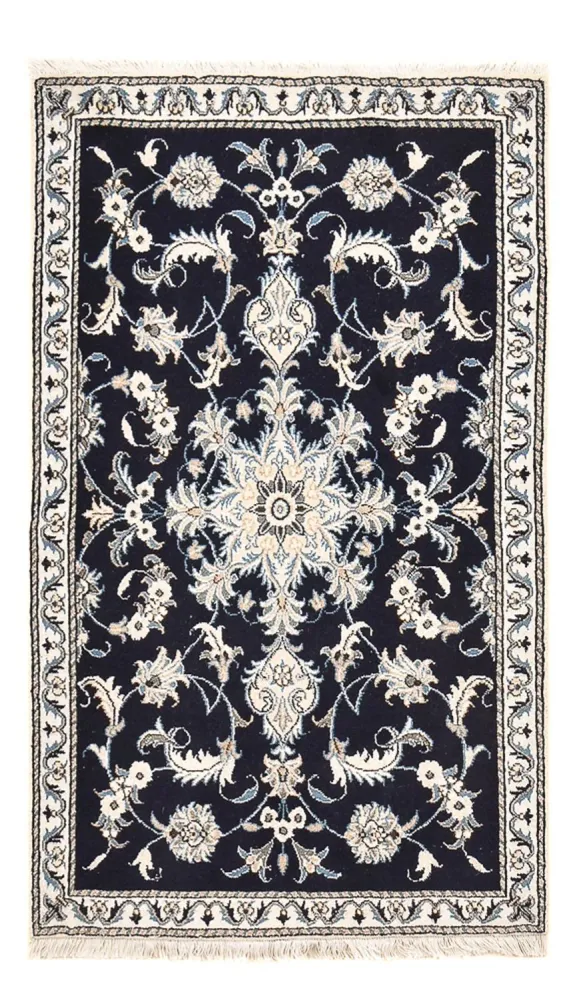 Tapete Persa - Nain - 140 x 87 cm - azul escuro