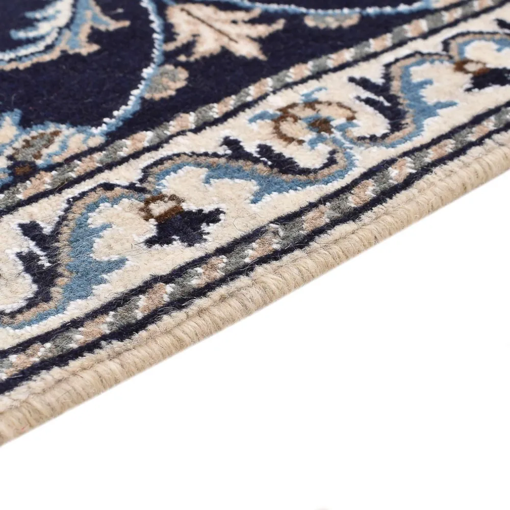 Tapete Persa - Nain - 140 x 87 cm - azul escuro