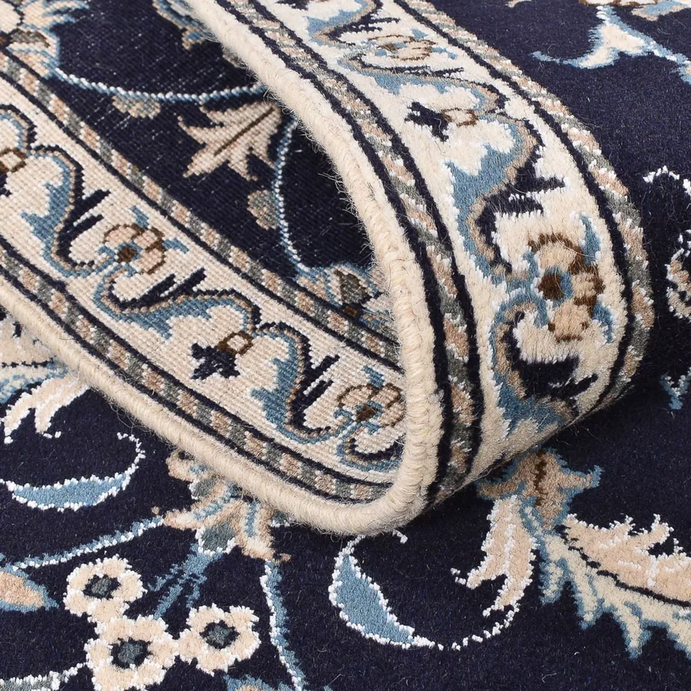 Tapete Persa - Nain - 140 x 87 cm - azul escuro