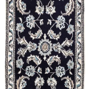 Tapete Persa - Nain - 142 x 66 cm - azul escuro