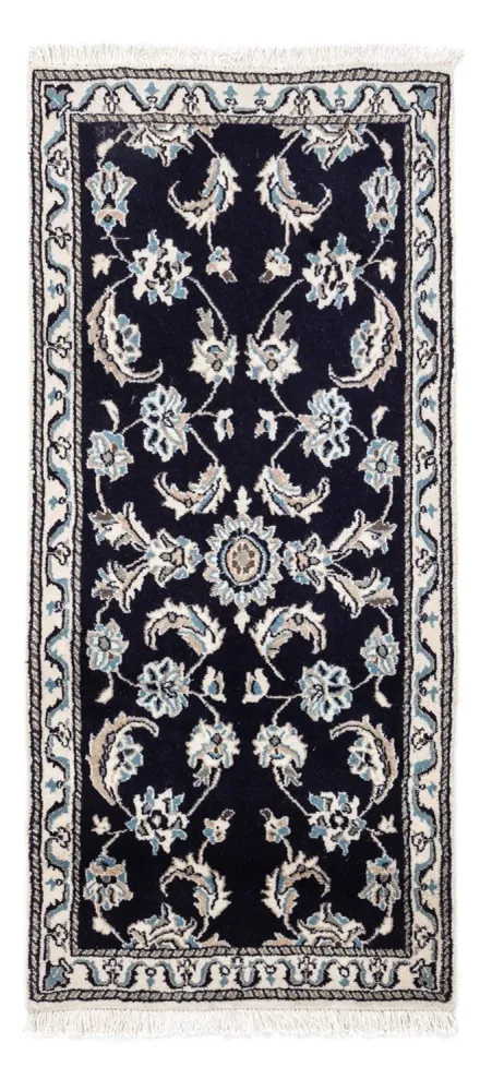 Tapete Persa - Nain - 142 x 66 cm - azul escuro