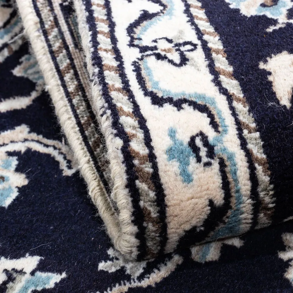 Tapete Persa - Nain - 142 x 66 cm - azul escuro