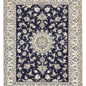 Tapete Persa - Nain - 194 x 146 cm - azul escuro