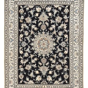 Tapete Persa - Nain - 198 x 147 cm - azul escuro