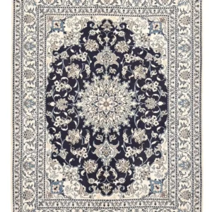 Tapete Persa - Nain - 198 x 149 cm - azul escuro