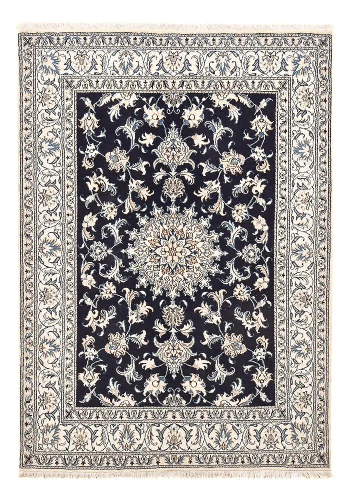 Tapete Persa - Nain - 207 x 146 cm - azul escuro