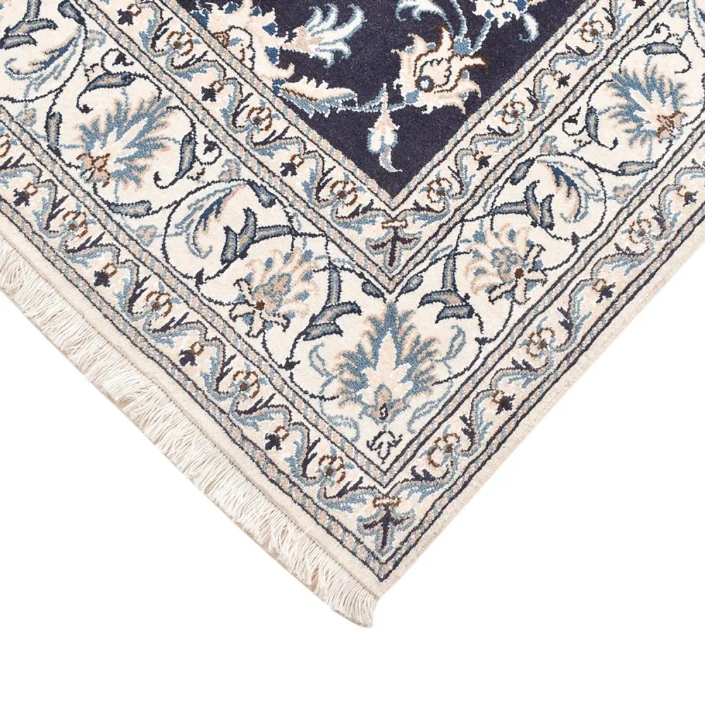 Tapete Persa - Nain - 207 x 146 cm - azul escuro