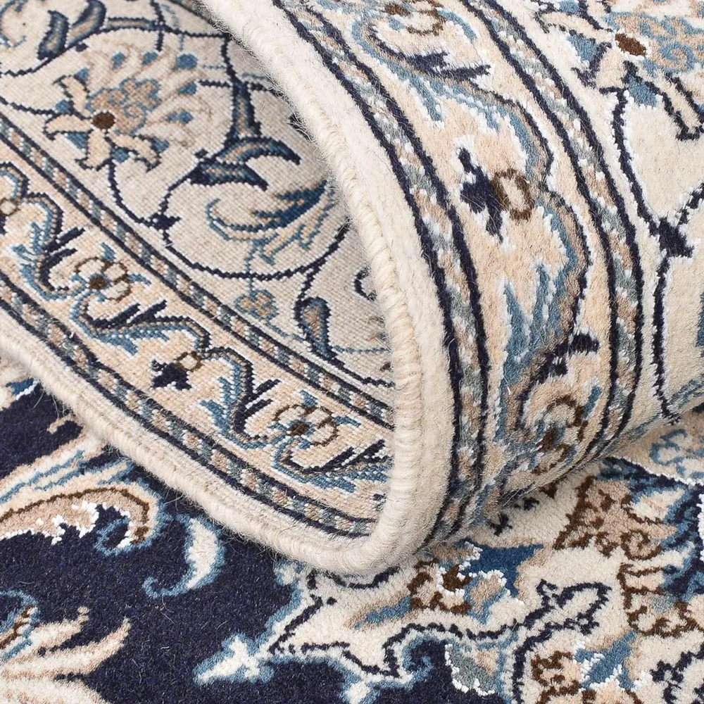 Tapete Persa - Nain - 207 x 146 cm - azul escuro