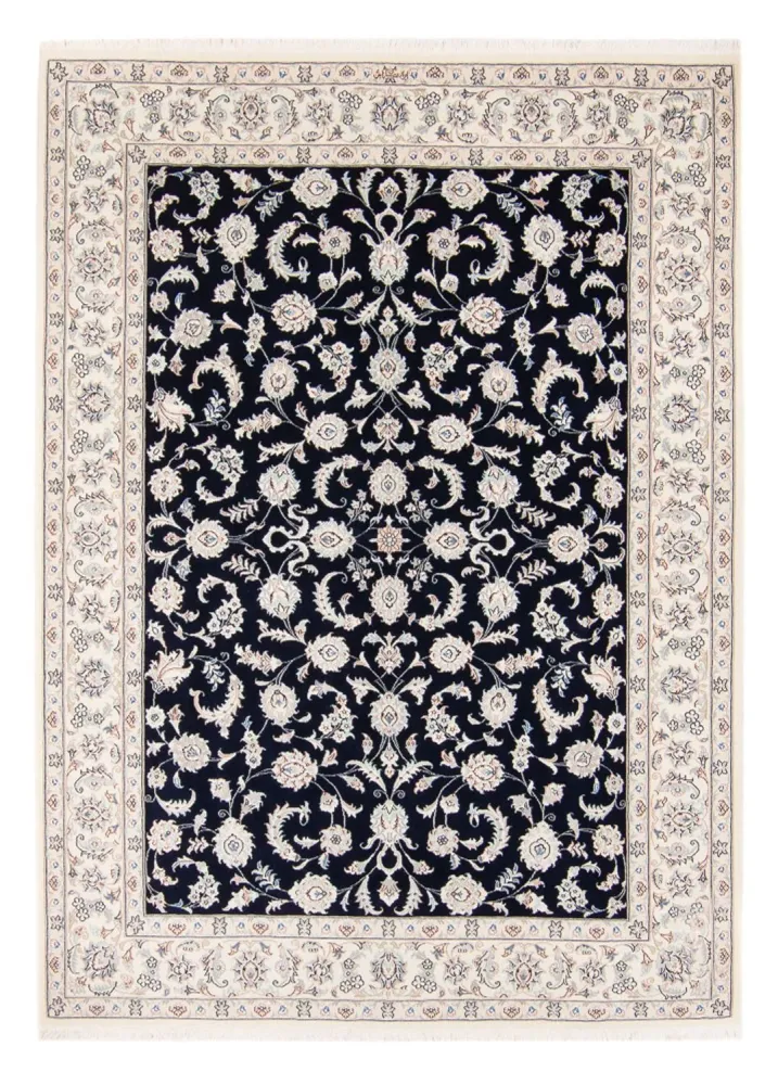 Tapete Persa - Nain - 233 x 170 cm - azul escuro