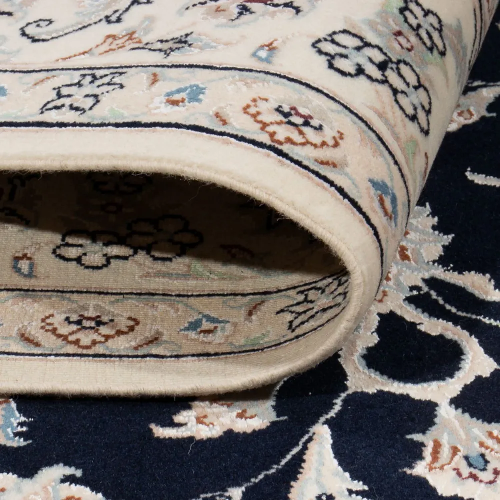 Tapete Persa - Nain - 235 x 171 cm - azul escuro