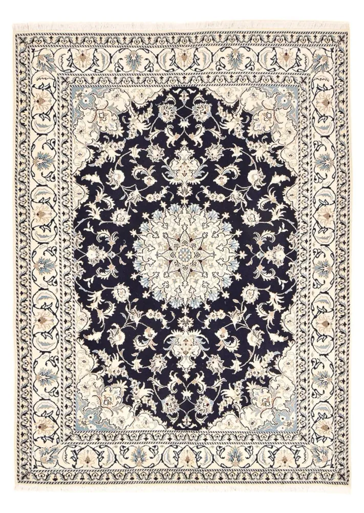 Tapete Persa - Nain - 237 x 169 cm - azul escuro