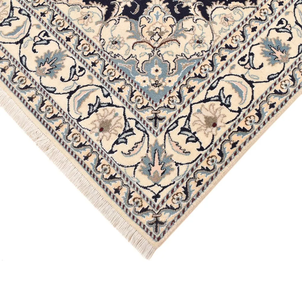 Tapete Persa - Nain - 237 x 169 cm - azul escuro