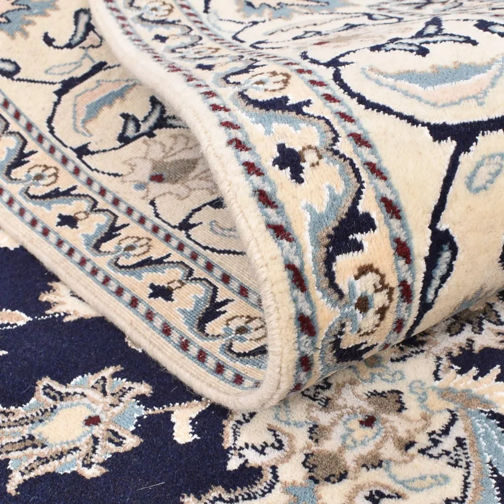 Tapete Persa - Nain - 237 x 169 cm - azul escuro