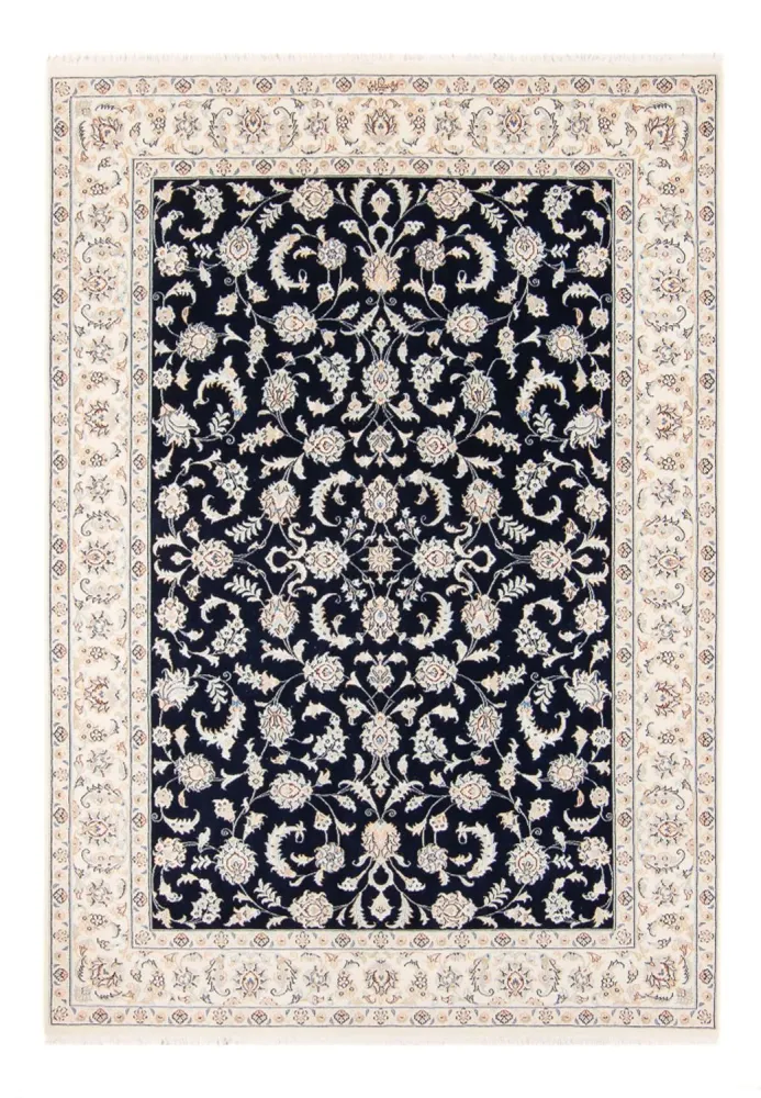 Tapete Persa - Nain - 238 x 171 cm - azul escuro