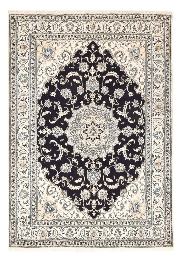 Tapete Persa - Nain - 245 x 166 cm - azul escuro