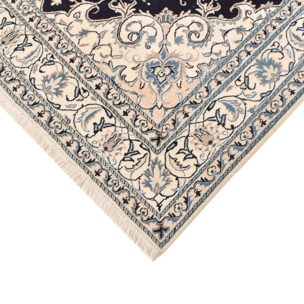 Tapete Persa - Nain - 245 x 166 cm - azul escuro