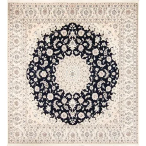 Tapete Persa - Nain - 266 x 248 cm - azul escuro