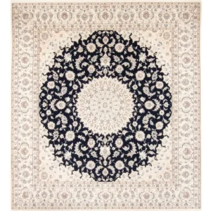 Tapete Persa - Nain - 268 x 245 cm - azul escuro