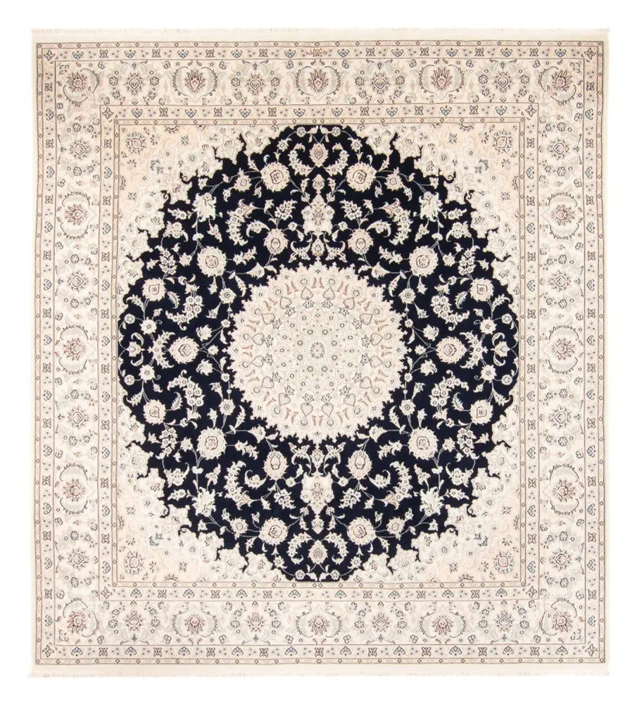 Tapete Persa - Nain - 268 x 245 cm - azul escuro