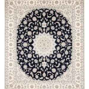 Tapete Persa - Nain - 278 x 223 cm - azul escuro