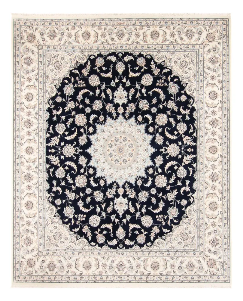 Tapete Persa - Nain - 278 x 223 cm - azul escuro
