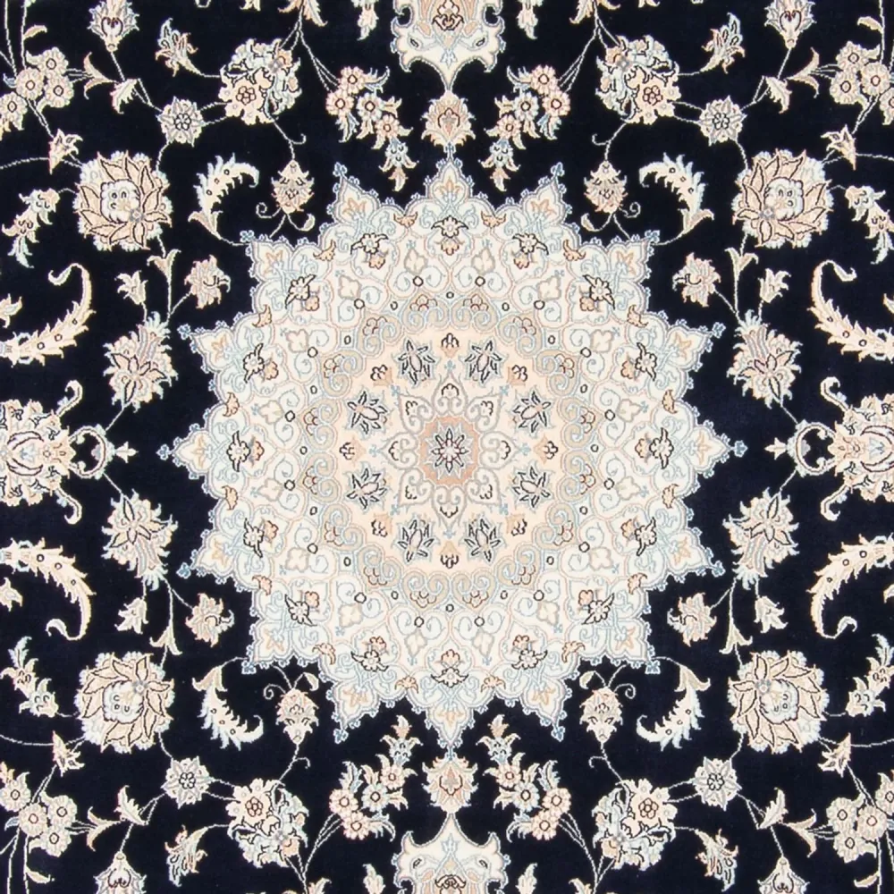 Tapete Persa - Nain - 278 x 223 cm - azul escuro
