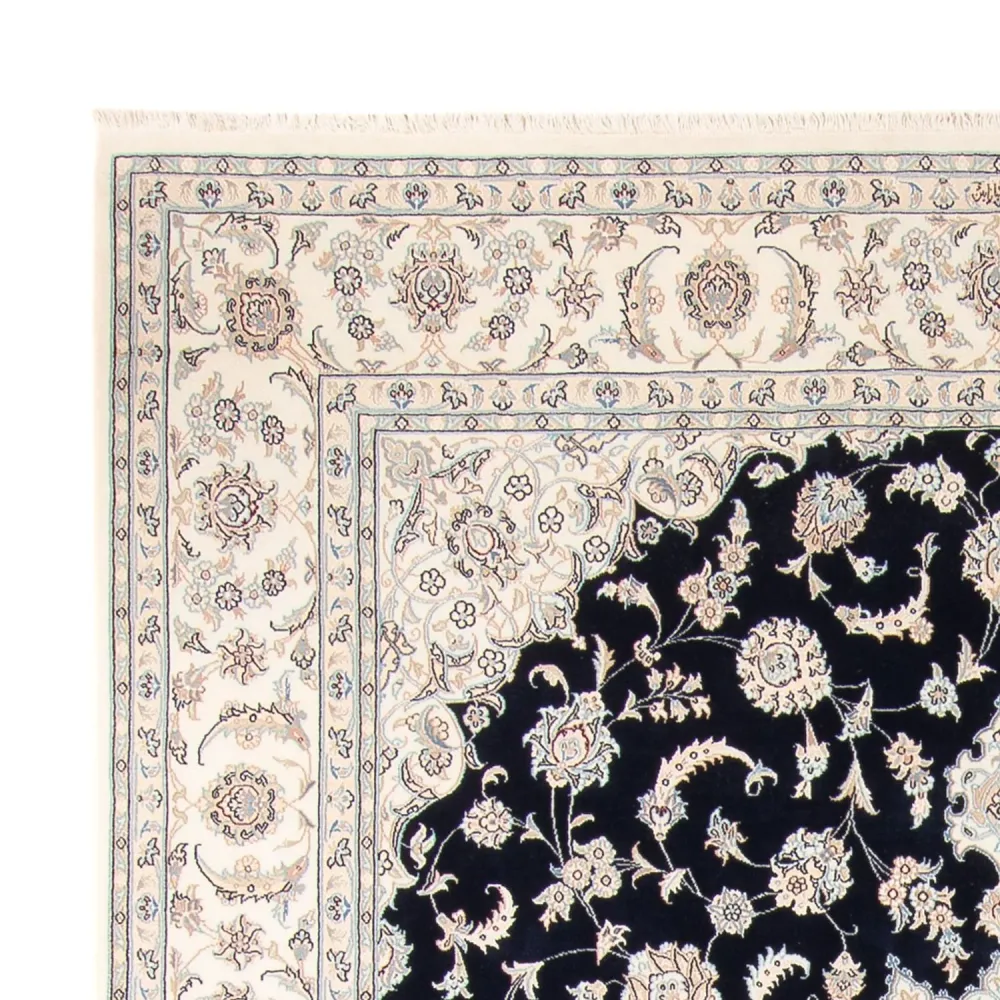 Tapete Persa - Nain - 278 x 223 cm - azul escuro