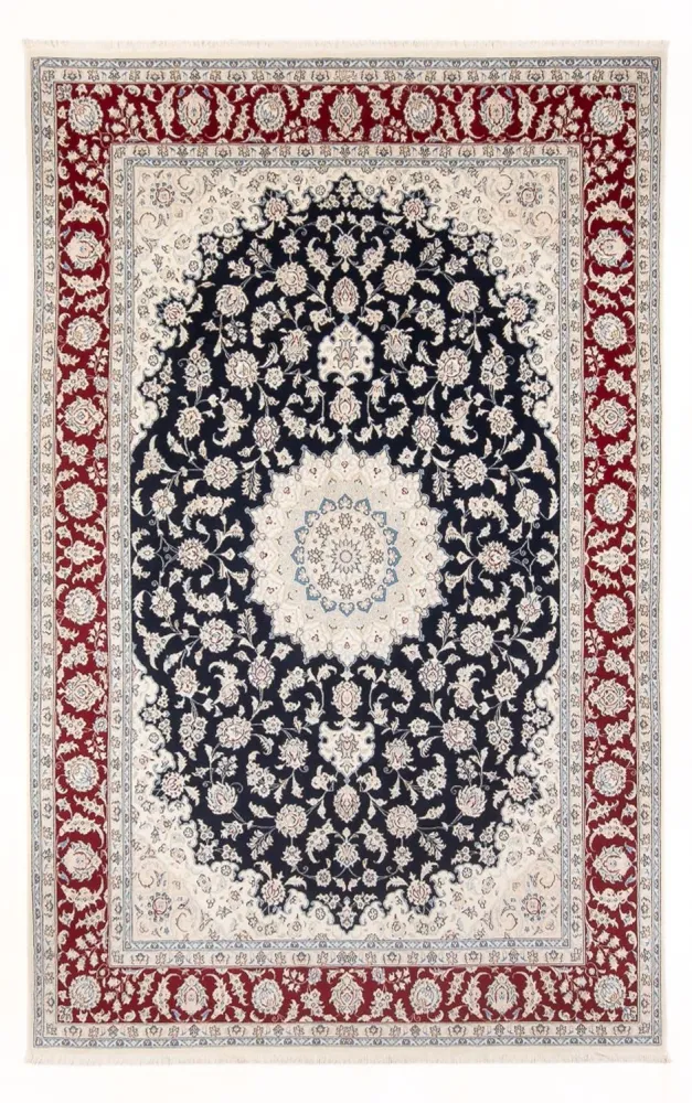 Tapete Persa - Nain - 297 x 198 cm - azul escuro