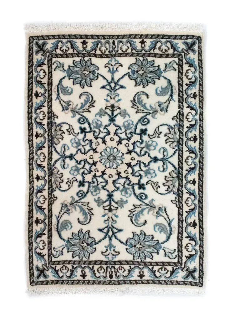 Tapete Persa - Nain - 82 x 54 cm - branco natural