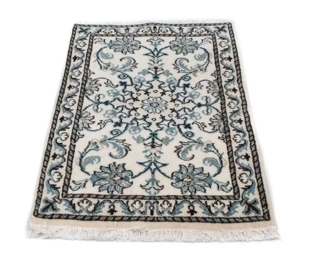 Tapete Persa - Nain - 82 x 54 cm - branco natural
