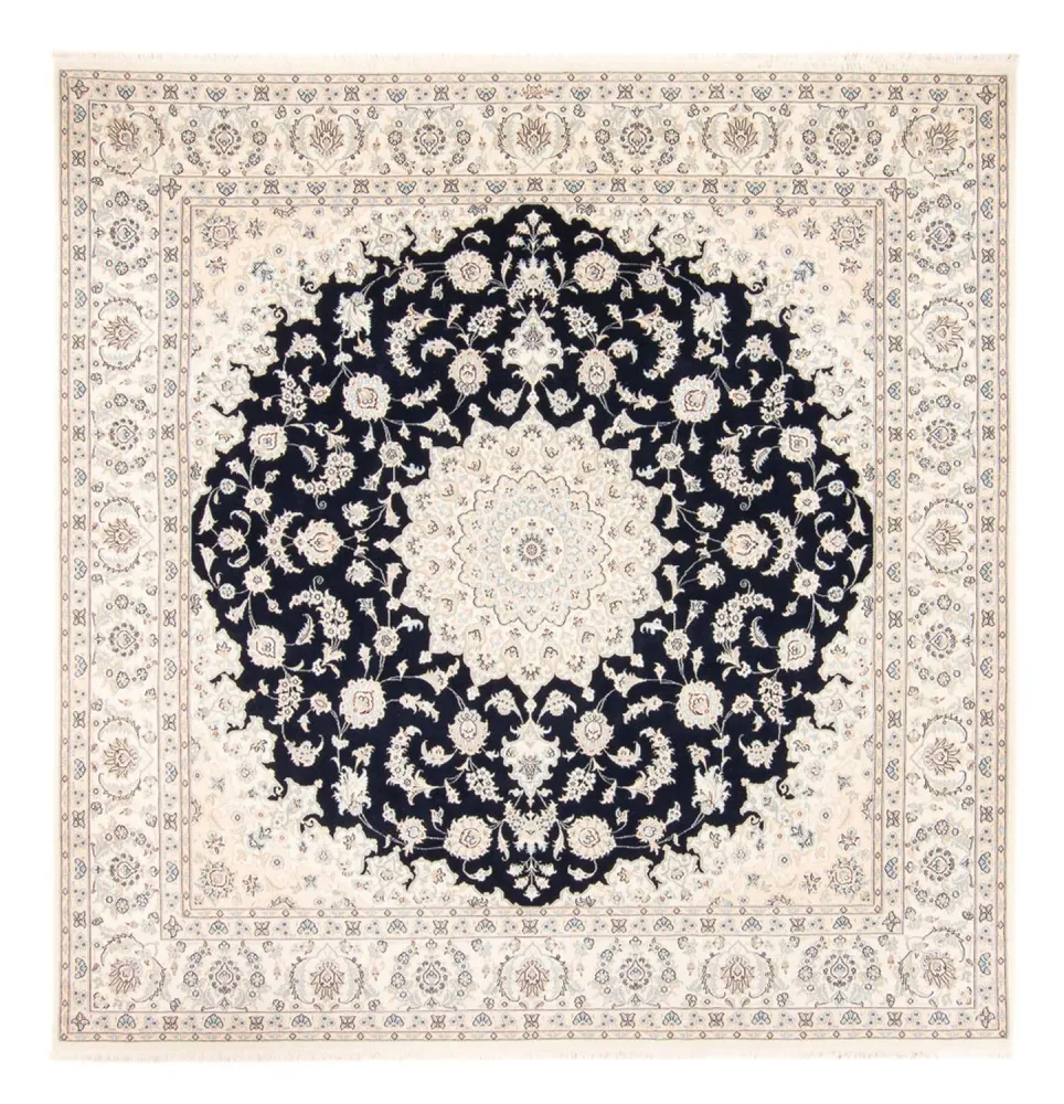 Tapete Persa - Nain praç - 246 x 242 cm - azul escuro