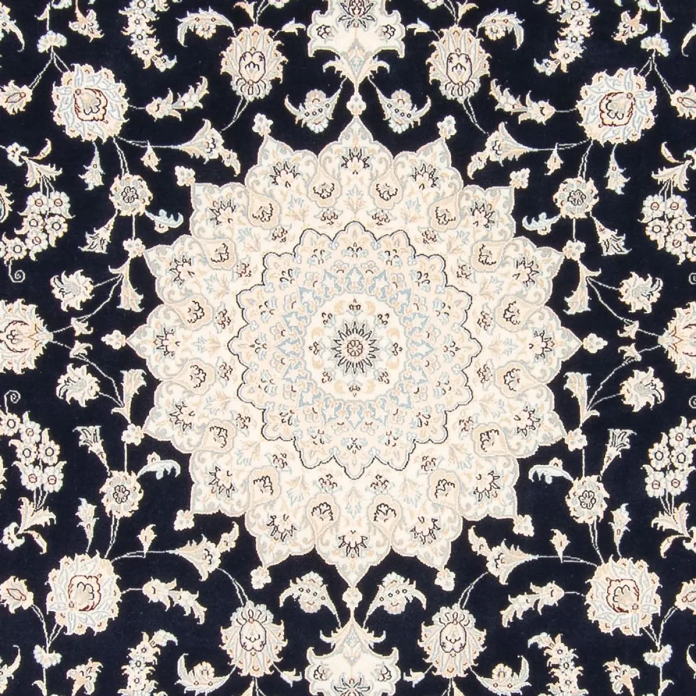 Tapete Persa - Nain praç - 246 x 242 cm - azul escuro