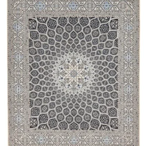 Tapete Persa - Nain - Premium - 307 x 262 cm - cinzento escuro