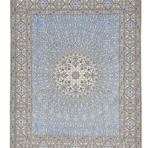 Tapete Persa - Nain - Premium - 314 x 253 cm - azul claro