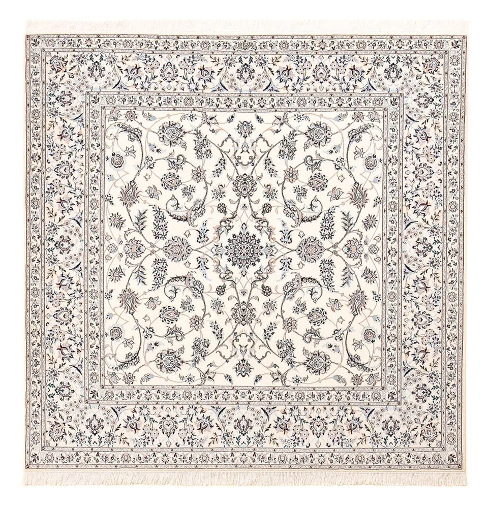 Tapete Persa - Nain - Premium praç - 204 x 207 cm - cinzento claro