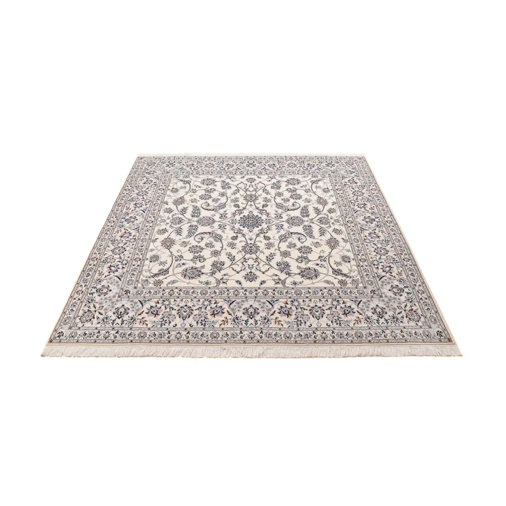 Tapete Persa - Nain - Premium praç - 204 x 207 cm - cinzento claro