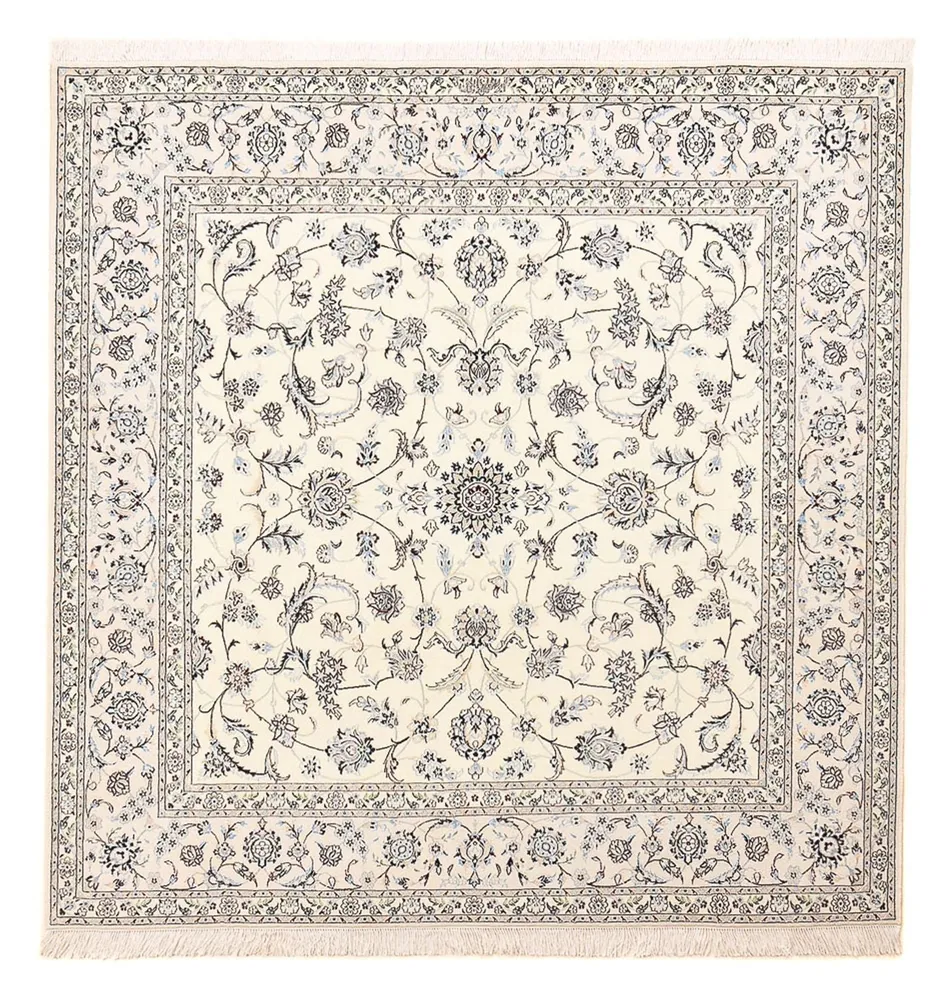 Tapete Persa - Nain - Premium praç - 205 x 206 cm - cinzento claro