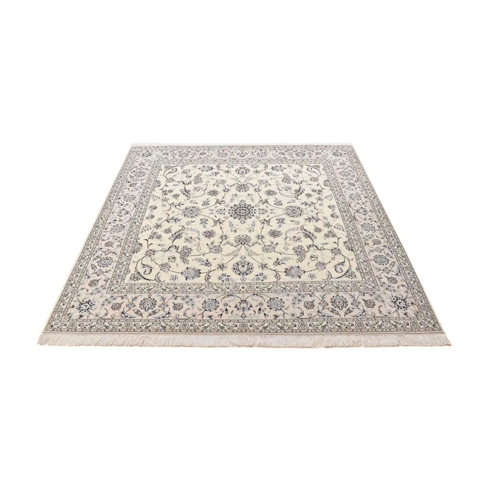 Tapete Persa - Nain - Premium praç - 205 x 206 cm - cinzento claro