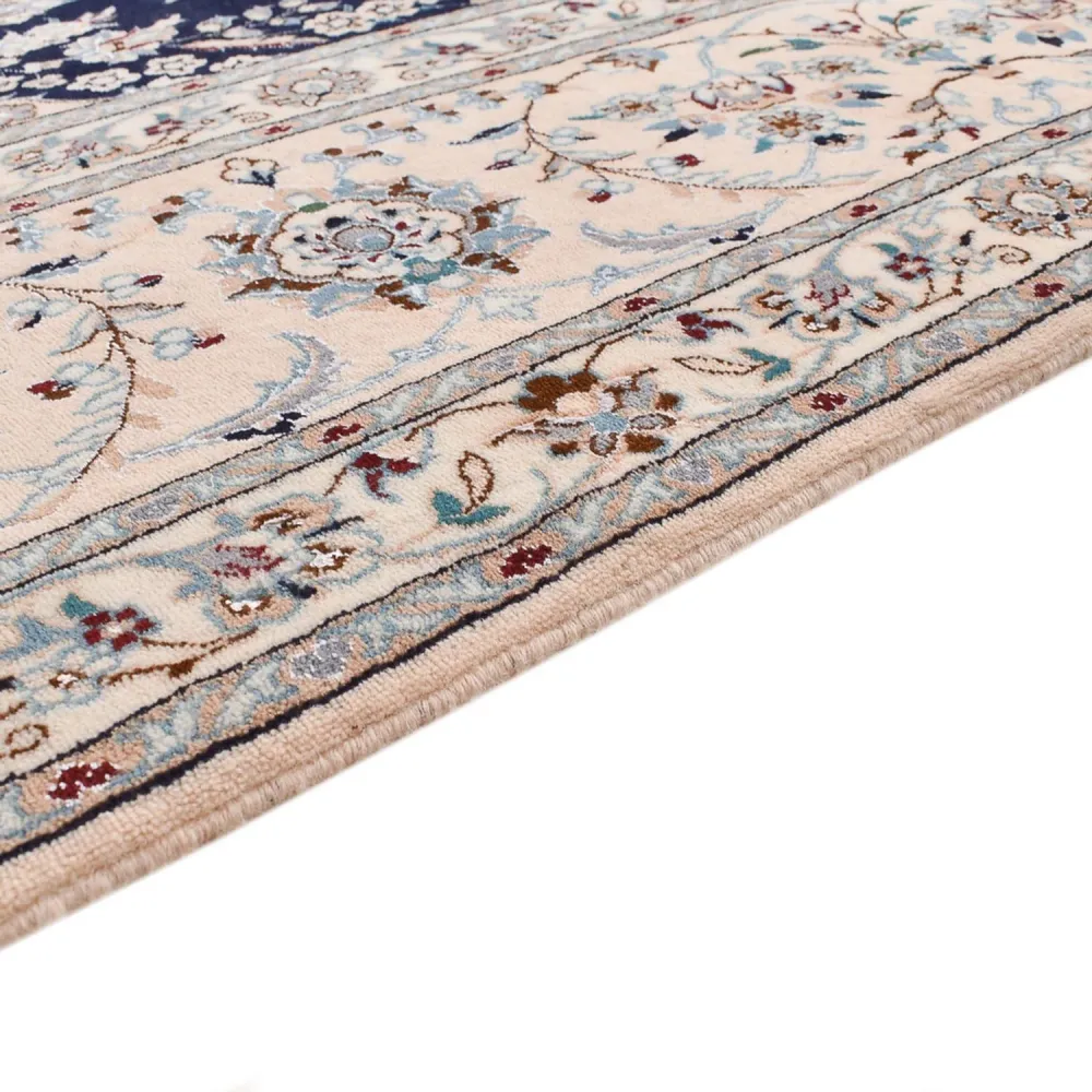 Tapete Persa - Nain - Premium praç - 206 x 206 cm - azul escuro
