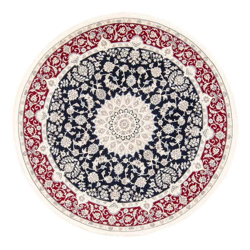 Tapete Persa - Nain ronda - 204 x 195 cm - azul escuro