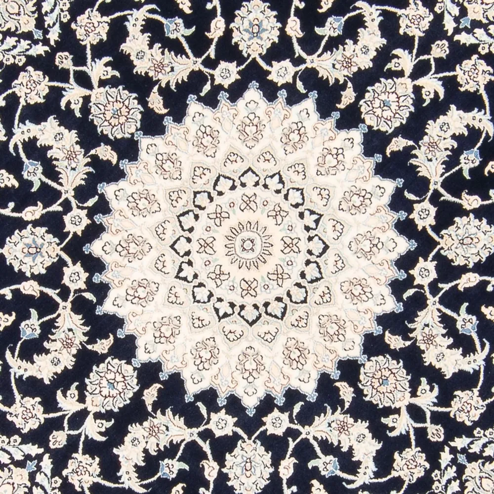 Tapete Persa - Nain ronda - 204 x 195 cm - azul escuro